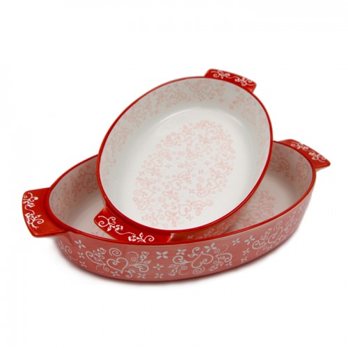 Easylife Ceramic Serveware Crockery Dessert Serving Dish 1Pc 39.3x23.7Cm