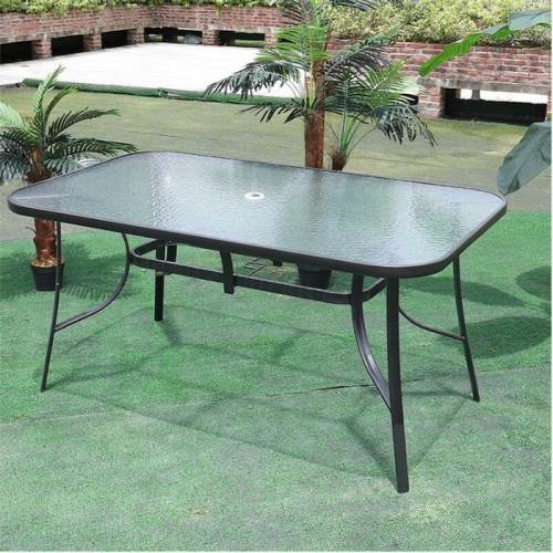 Outdoor Glass Table Rectangle 150Cm