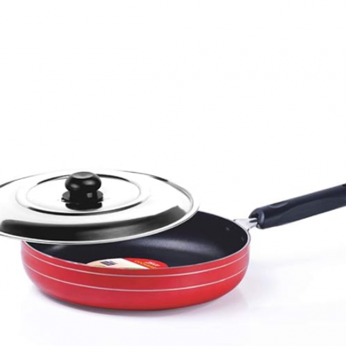 Orange Fry Pan Stainless Steel Lid 26Cm Cookware