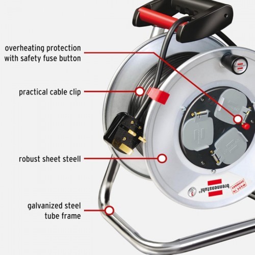 Brennenstuhl Cable Reel Extension Steel 50Mtr