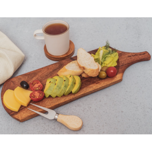 Acai Wood Snack Platter Tilted Handle 40Cm