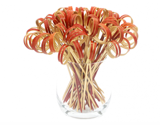 Bamboo Colored Looped Skewers Food Picks 12cm 100pcs pack Disposables