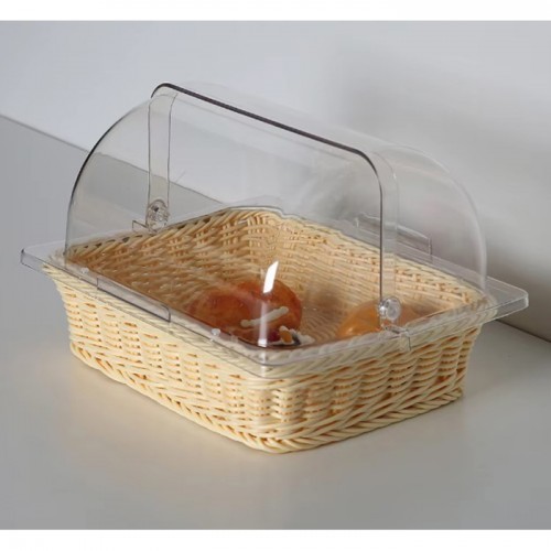 FNS Bread Basket with Dome Cover Lid Square Hotel Bakeware Serveware