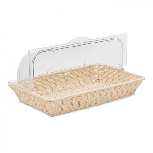 FNS Bread Basket with Dome Cover Lid Rectangle Hotel Bakeware Serveware
