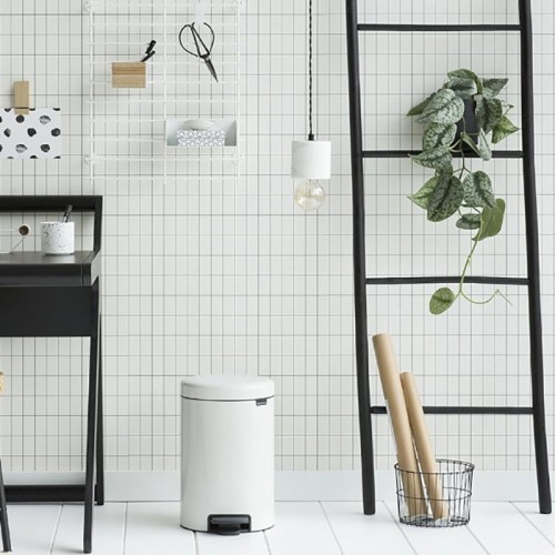 Brabantia Pedal Bin White Newclon 12L Bath Kitchen Hotel