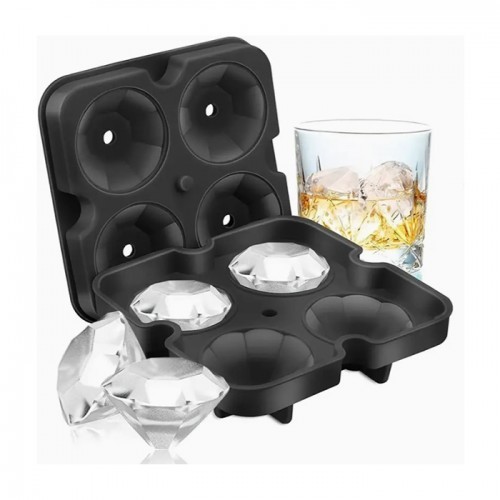 Ice Mould Silicon Diamond 4 slots 1Pc Kitchen Hotel Bar Party