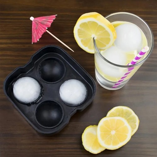 Ice Mould Silicon & Plastic Top Sphere 1Pc 6 slots 1Pc Kitchen Hotel Bar Party