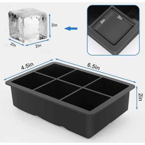 Ice Mould Silicon Square1Pc 6 slots 1Pc Kitchen Hotel Bar Party