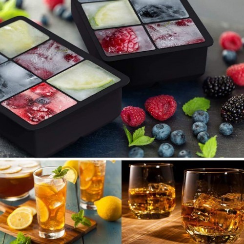 Ice Mould Silicon Square1Pc 6 slots 1Pc Kitchen Hotel Bar Party