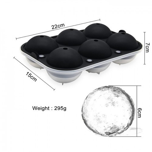 Ice Mould Silicon Sphere 6 slots 1Pc Kitchen Hotel Bar Party