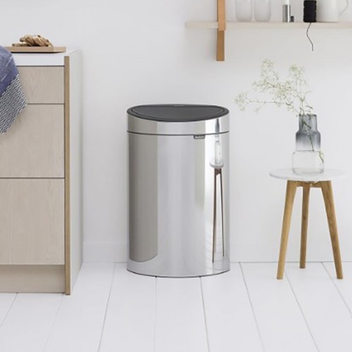 Brabantia Touch Top Bin Brilliant Steel 40L Bath Kitchen Hotel