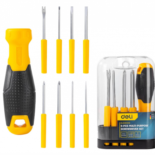 Deli Screwdriver Interchangeable 9Pcs Set