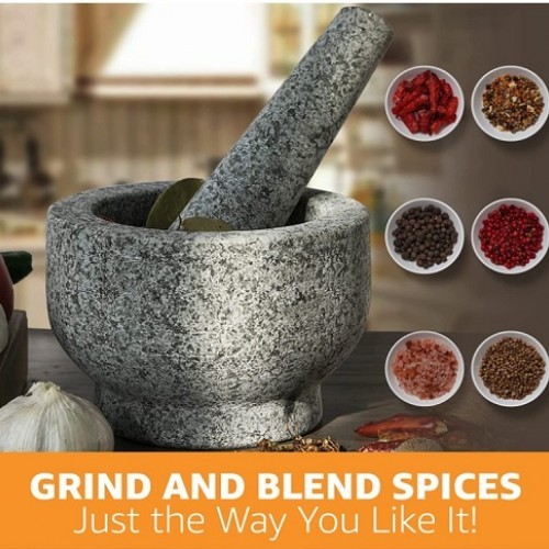 Mortar and Pestle Stone Grey 18Cm Kitchen Deals