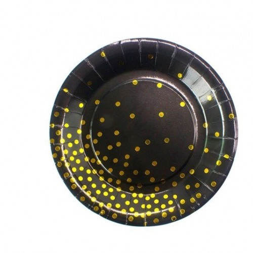 Party Paper Plates Black 7Inch 10Pcs Party