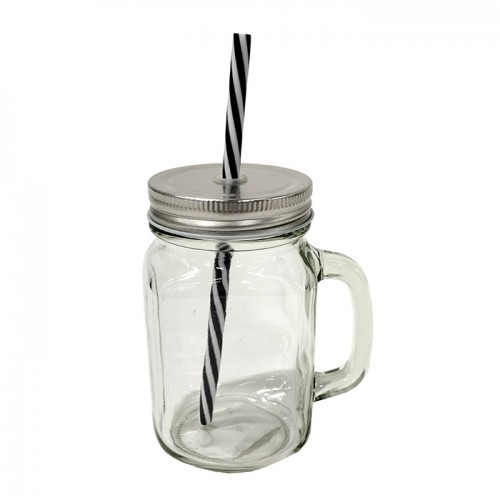 Mason Jar With Straw 450Ml Bottle Hotel Kitchen