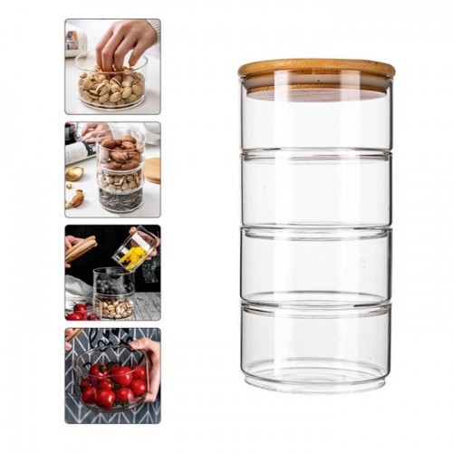 Cereal Jar Stackable Bamboo Lid 1600Ml