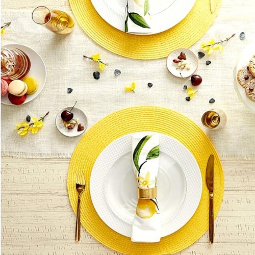 Placemat Round Woven 4Pcs Kitchen Home Decor Hotel