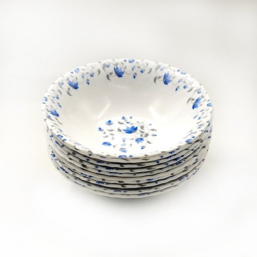 Endura Multiuse Bowl Floral Blue 4Pcs Set 17Cm