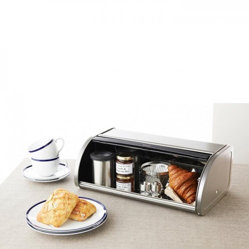 Brabantia Bread Baked Goods Bin Roll Top Brilliant Steel Bakery Kitchen Hotel