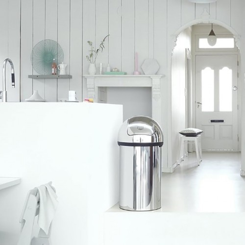 Brabantia Push Bin Brilliant Steel 60L Bath Kitchen Hotel