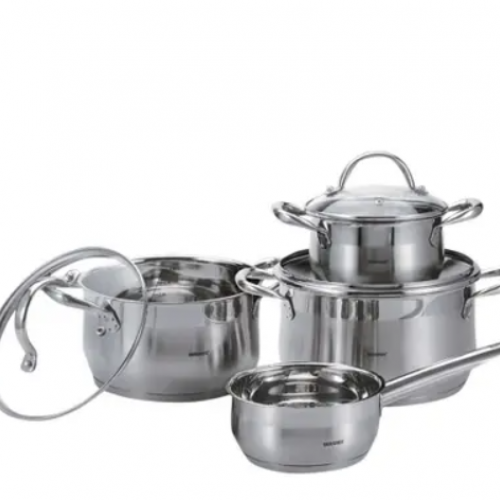 Bergner Gourmet 7pc Cookware Set Stainless Steel