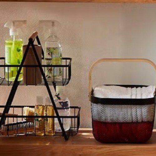 Kitchen Metal Mesh Storage Basket Assorted Colors 1pc 40x19Cm Deals