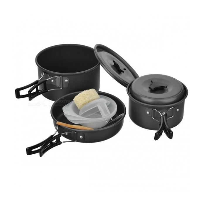 Camping cooking pot set