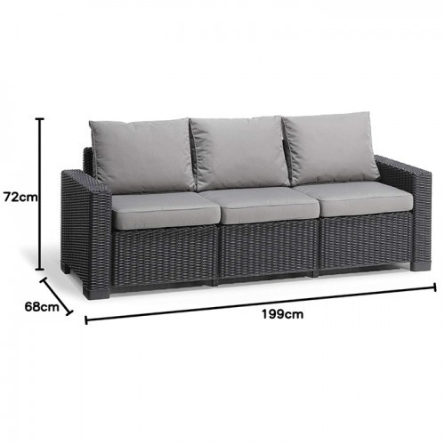 Keter Claire 3 seater Lounge Set Outdoor Furniture