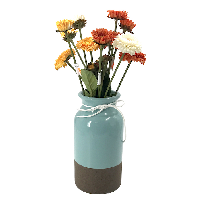 Ceramic Vase Green Brown Gloss 23cm