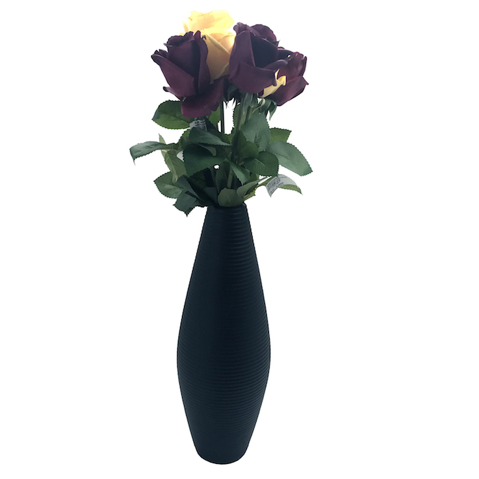 Ceramic Vase Black Curve 42cm