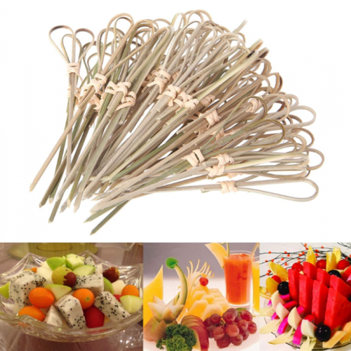 Bamboo Heart Pick Skewers 12cm 100Pcs Disposables