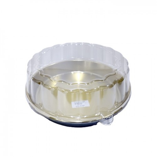 HD Golden Round Cake Container with Cover 30Cm 1x10pcs Disposables