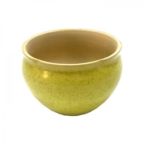 Ceramic Small Planter yellow gloss 1pc 7.3cm