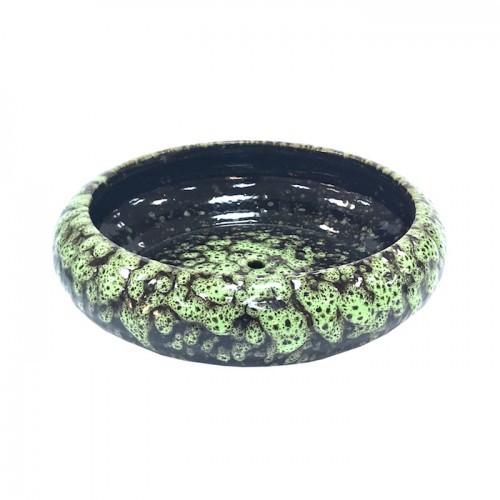 Ceramic Glazed Planter Green single piece 18.3cm