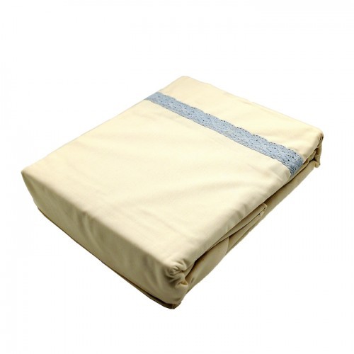 Luxury Lace Hem King Bedsheet Set Offer 2 Pcs Pack Blue Lace