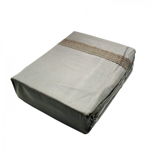 Luxury Lace Hem King Bedsheet Set Offer 2 Pcs Pack Grey