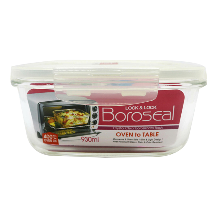 Lock and Lock Ovenglass Clear Square Boroseal 300Ml Container