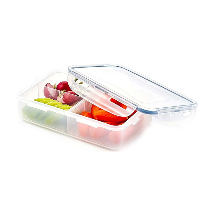 Lock and Lock Rectangle Short Food Container with Divider 800Ml