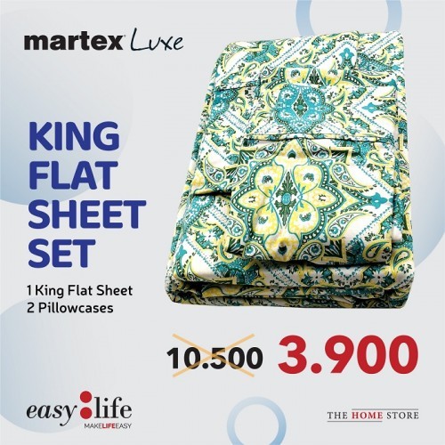 Martex Luxe King Flat  Bedsheet Set Green