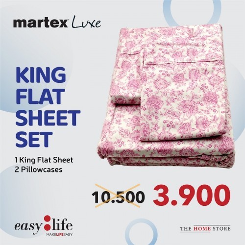 Martex Luxe King Flat  Bedsheet Set Pink