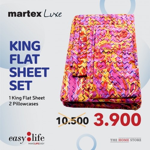 Martex Luxe King Flat  Bedsheet Set Colored