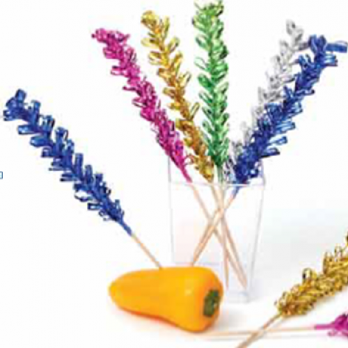 Bamboo  Colored Cocktail Party Picks Skewer Looped10cm 1x100pcs pack Disposables