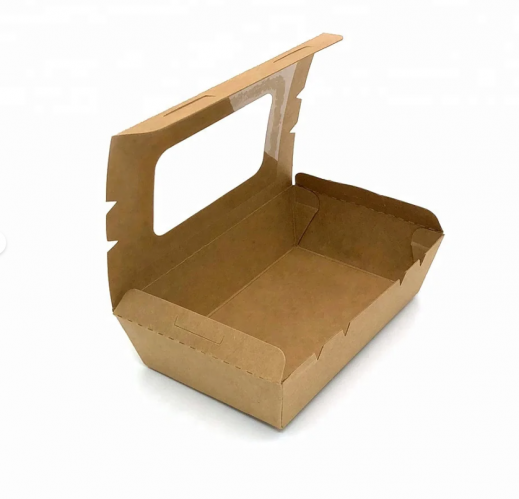 Kraft Meal Box With Window Large 50pcs Disposables