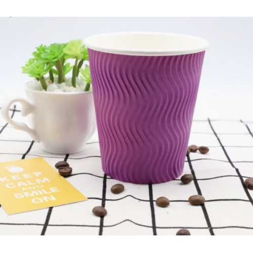 Disposable Wavy Ripple Paper Cup 8 Oz 1set x 25Pcs