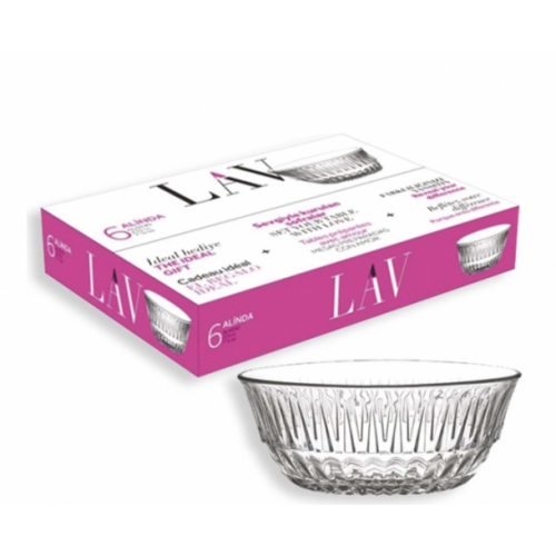 Lav Alinda Bowl 220Cc 6pcs Set Glassware