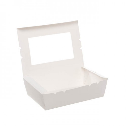White Disposables Meal Window Box Large 1set x 50Pcs
